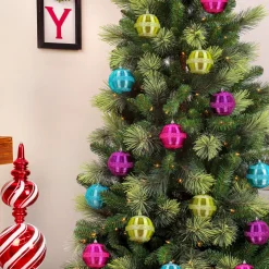 4-Piece Shatterproof Swirling Blue Ornaments