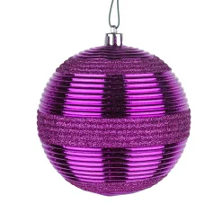 4-Piece Shatterproof Swirling Purple Ornaments