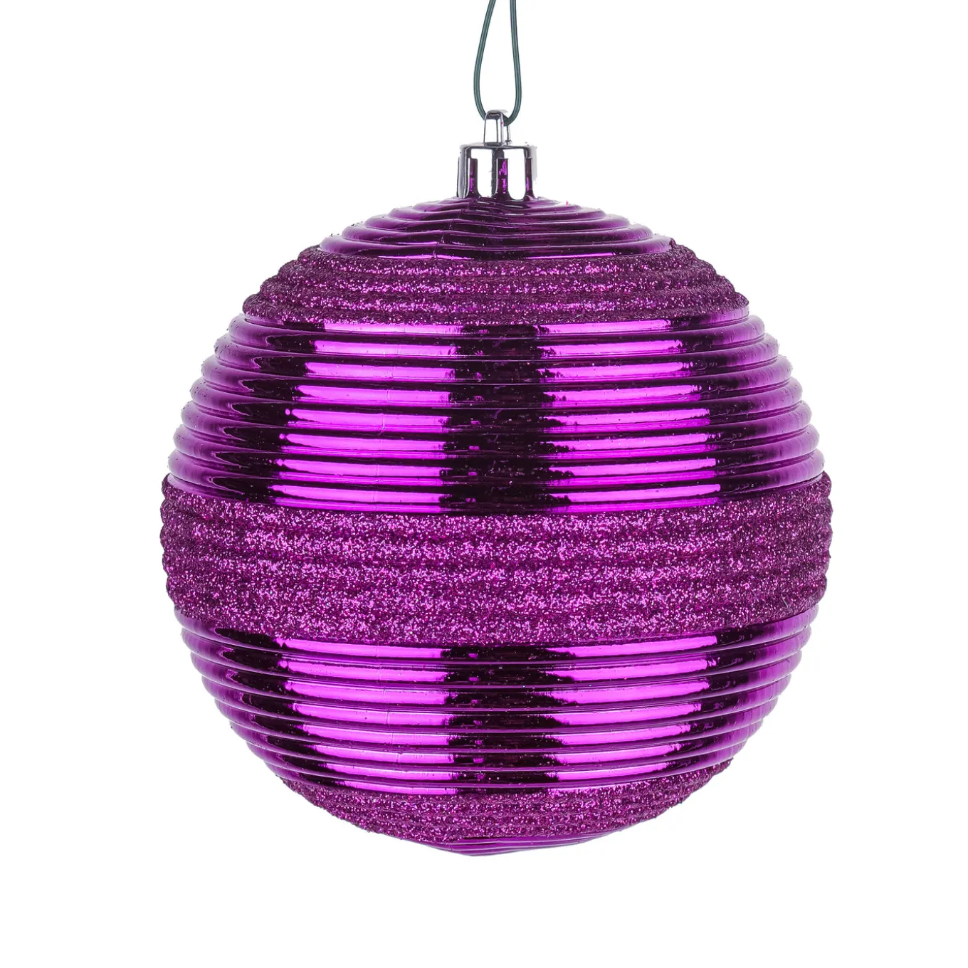 4-Piece Shatterproof Swirling Purple Ornaments