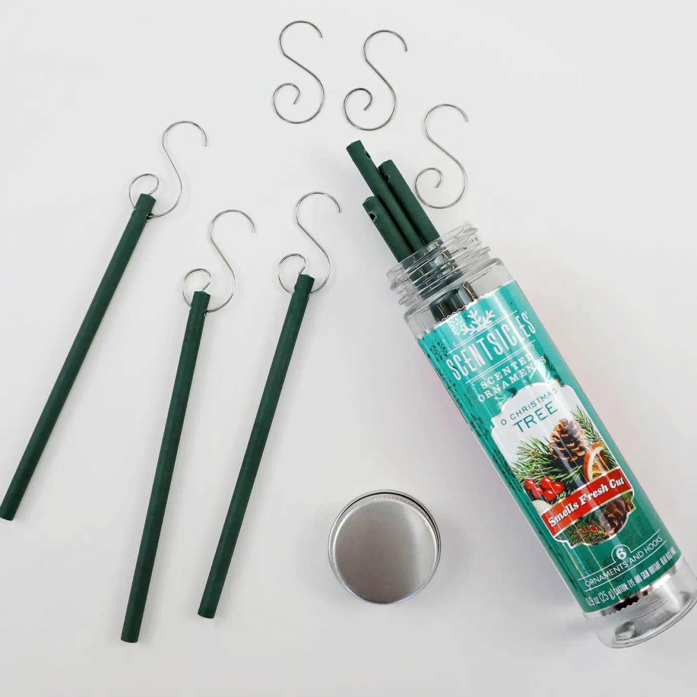 Scented Ornaments, 2- Pack- 6ct Bottle, O Christmas Tree, Fragrance-Infused Paper Sticks
