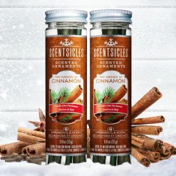 Scented Ornaments, 2-Pack- 6ct Bottle, 2 Dashes of Cinnamon, Fragrance-Infused Paper Sticks