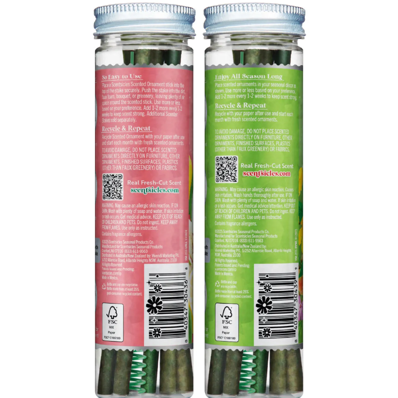 Scentsicles, 6pc Stick, 1 Lemon 'n Lilies/ 1 Berryvines & Wildflowers- 2 pack