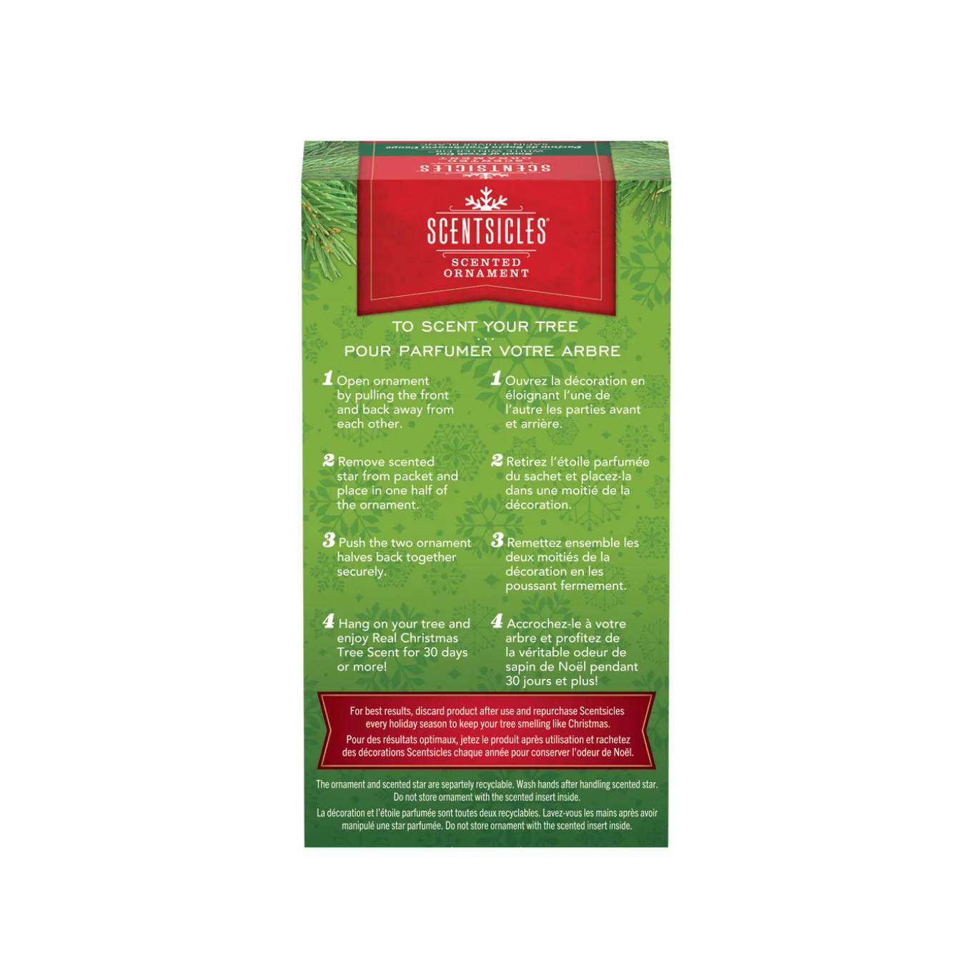 Scentsicles, Scented Star Ornament, White Winter Fir, 2-Pack