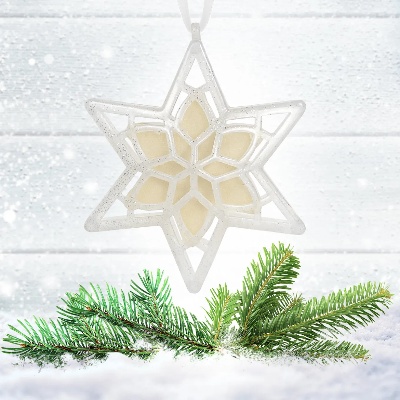 Scentsicles, Scented Star Ornament, White Winter Fir, 2-Pack