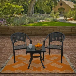 4x6 ft. Papaya Hand Woven Outdoor Rug
