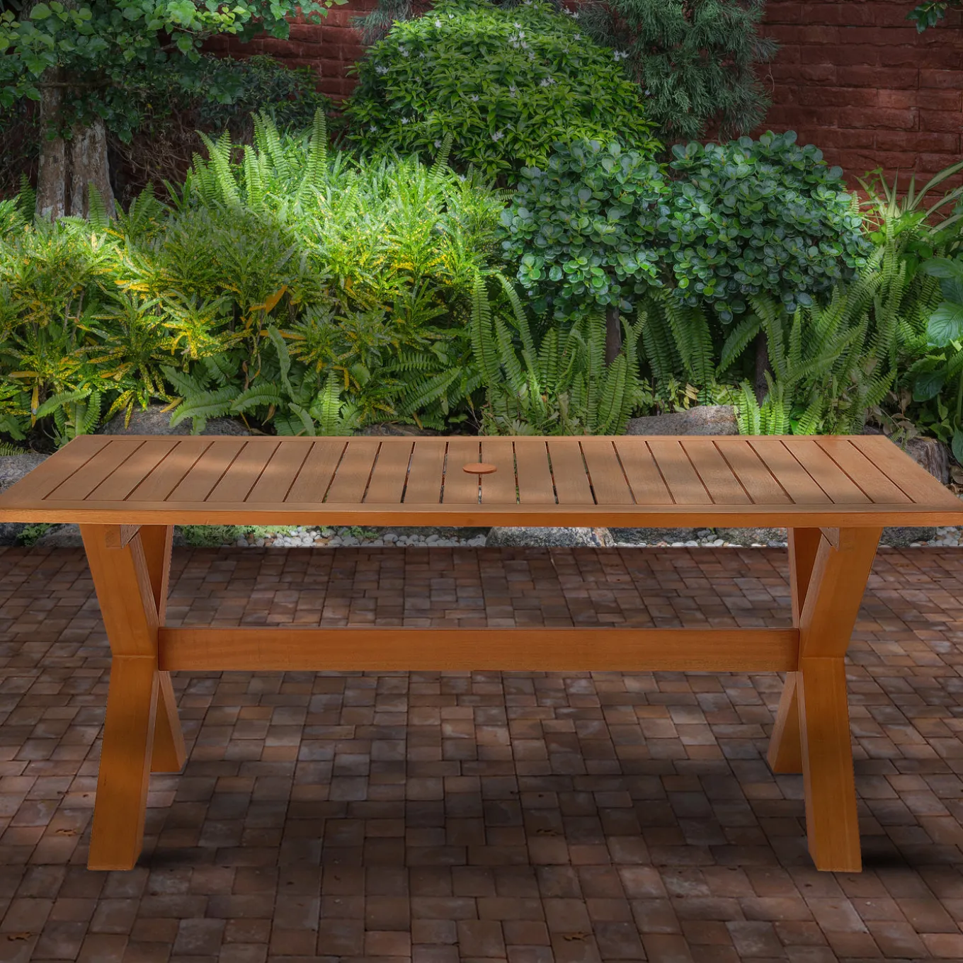 72x38x29 in. Eucalyptus Grandis Wood Farm House Style Table, Natural Color